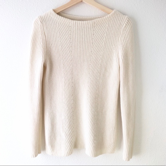 Talbots Sweaters - Talbots Merino Wool Cream Knit Sweater - Medium